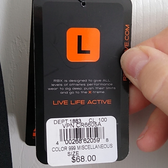 RBX Full Length Black Legging Shiny Matte Mesh - Picture 5 of 8